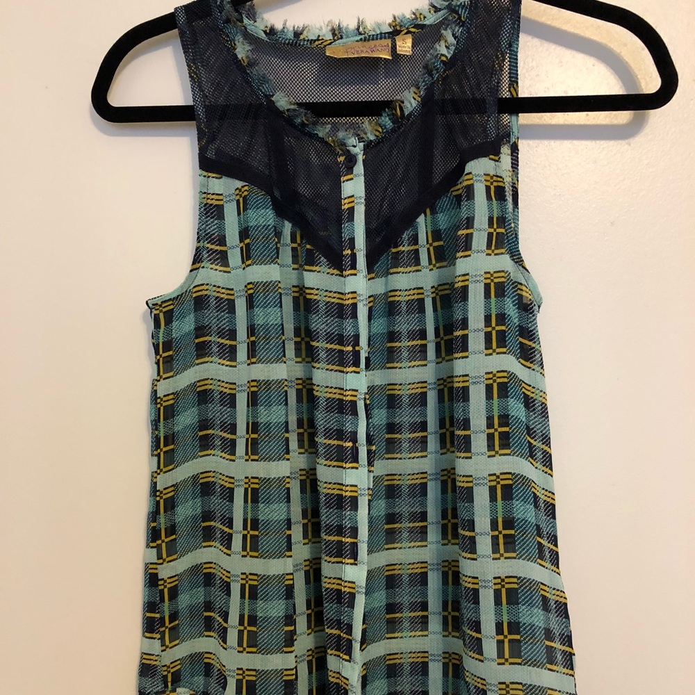 Button down tank top blouse